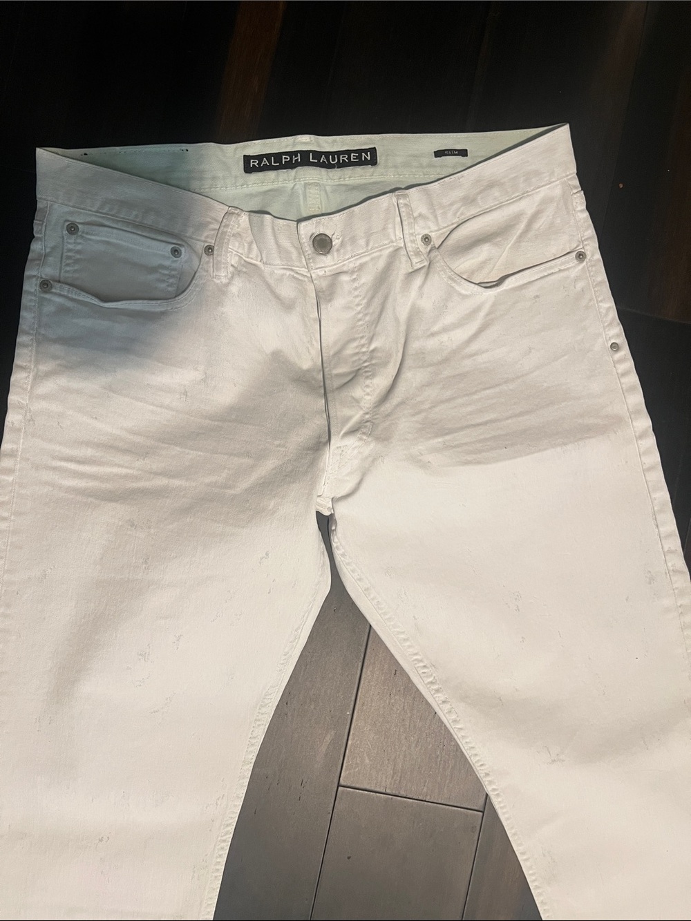 Ralph Lauren Black Label Men’s Slim White Painted Jeans. - Picture 3 of 8